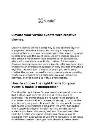 Elevate your virtual events with creative themes