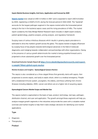 sepsis market business insights end users