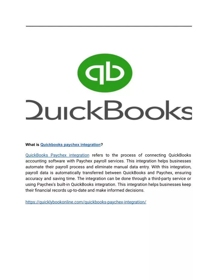 what is quickbooks paychex integration