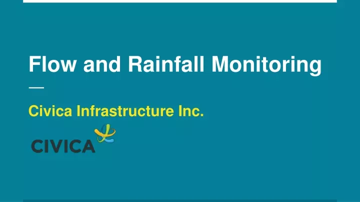 flow and rainfall monitoring