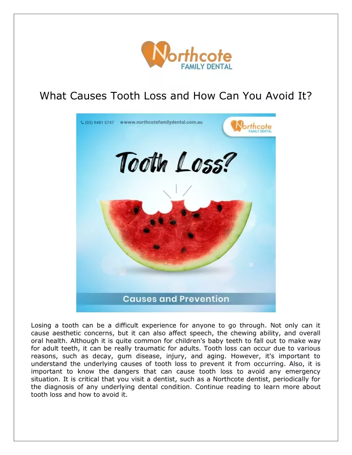 what causes tooth loss and how can you avoid it