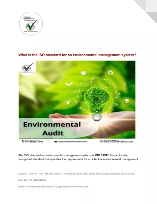 What is the ISO standard for an environmental management system ?