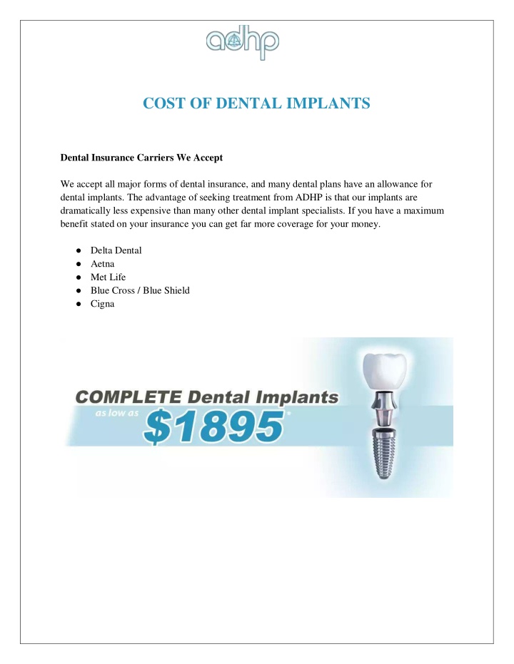 cost of dental implants