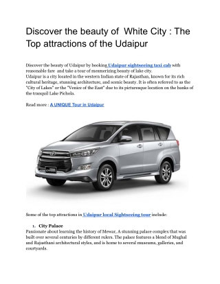 Discover the beauty of  White City _ The Top attractions of the Udaipur