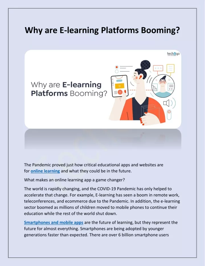 why are e learning platforms booming