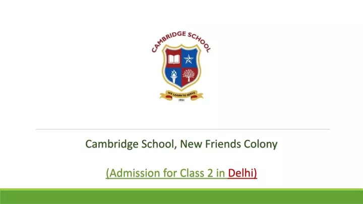 cambridge school new friends colony admission