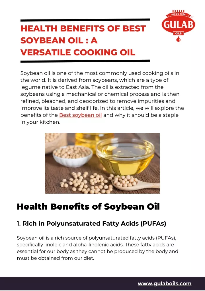 health benefits of best soybean oil a versatile