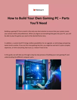 How to Build Your Own Gaming PC
