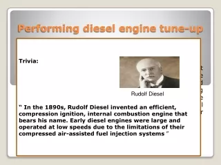 Performing diesel engine tune-up