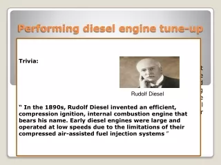 performing diesel engine tune up