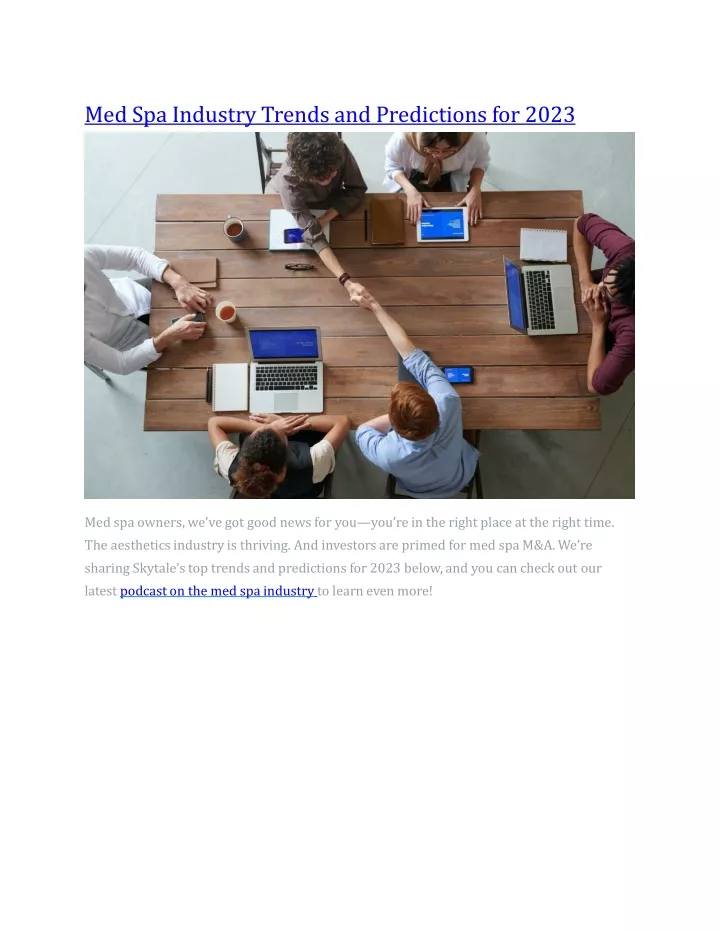 med spa industry trends and predictions for 2023