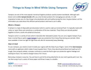 things to keep in mind while using tampons