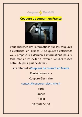 Coupure de courant en France