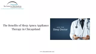The Benefits of Sleep Apnea Appliance Therapy in Chicagoland