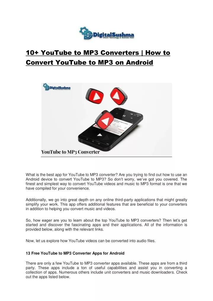 10 youtube to mp3 converters how to convert