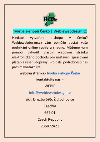 Tvorba e-shopů Česko | Webiewebdesign.cz