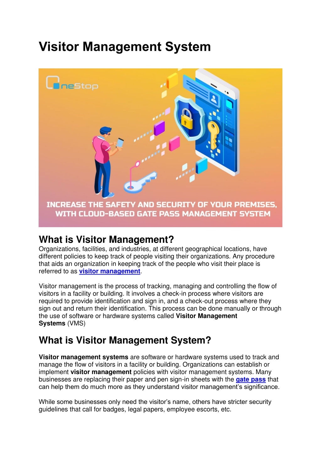 PPT - Visitor Management System By OneStop PowerPoint Presentation ...