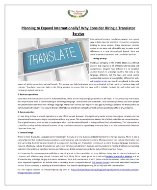 planning to expand internationally why consider