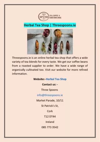 herbal tea shop threespoons ie