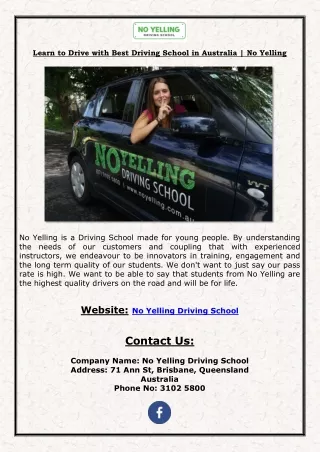 Learn to Drive with Best Driving School in Australia | No Yelling