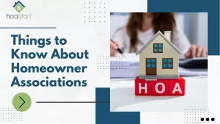 Things to Know About Homeowner Associations