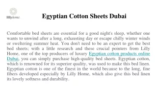 Egyptian Cotton Sheets Dubai