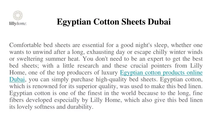 egyptian cotton sheets dubai