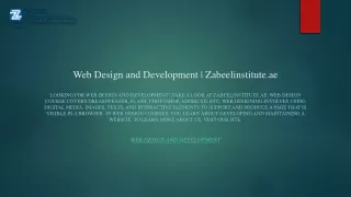 Web Design and Development  Zabeelinstitute.ae