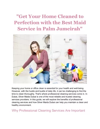 _Get Your Home Cleaned to Perfection with the Best Maid Service in Palm Jumeirah_