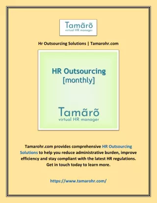 Hr Outsourcing Solutions | Tamarohr.com