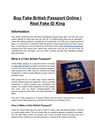 Buy Fake British Passport Online _ Real Fake ID King
