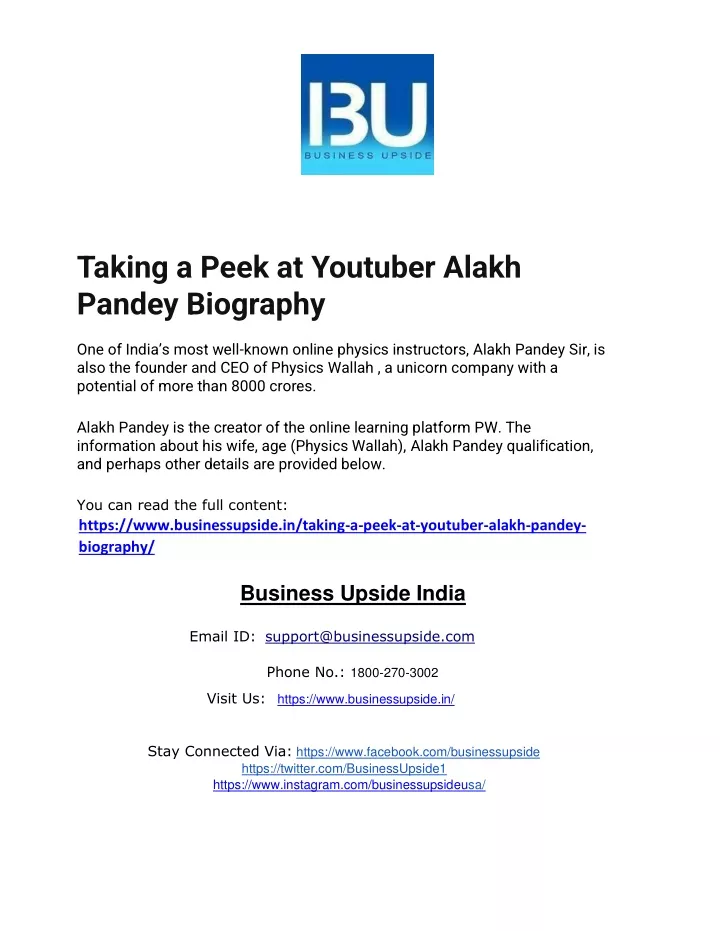 taking a peek at youtuber alakh pandey biography