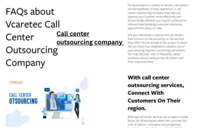 call center outsourcing services