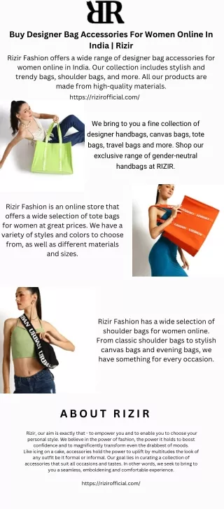 Buy Designer Bag Accessories For Women Online In India | Rizir