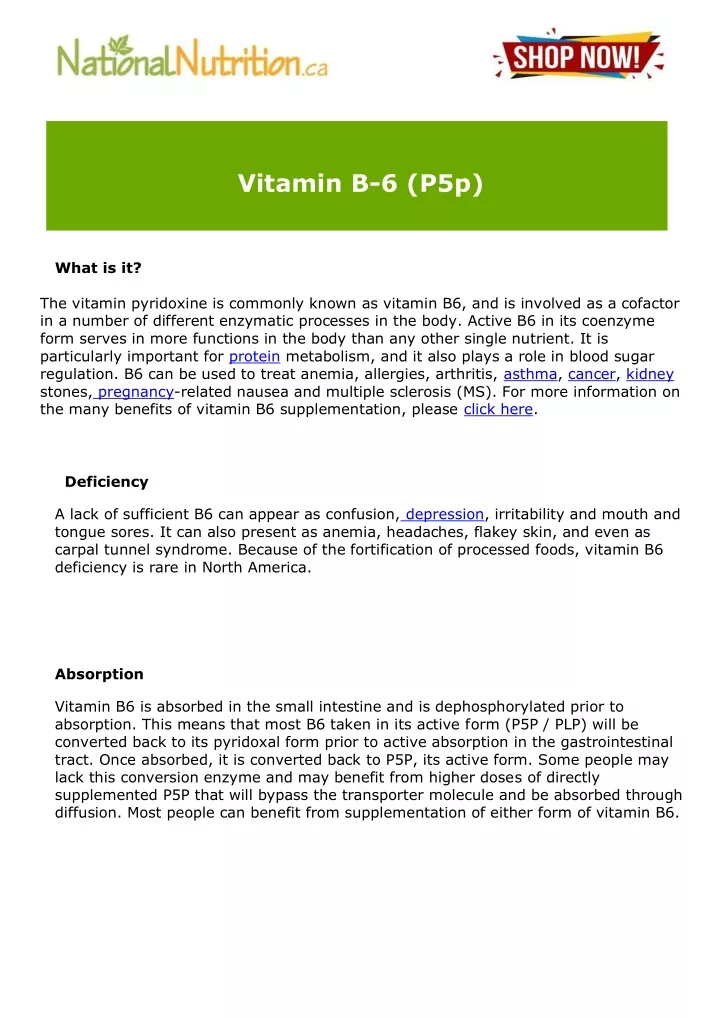 vitamin b 6 p5p