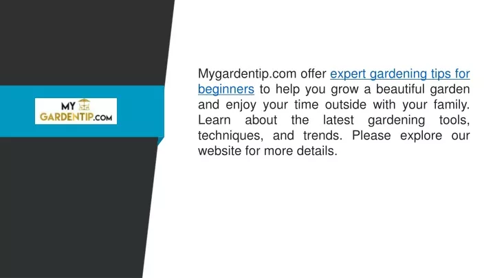 mygardentip com offer expert gardening tips