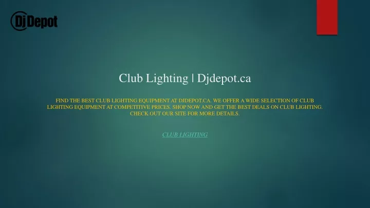 club lighting djdepot ca