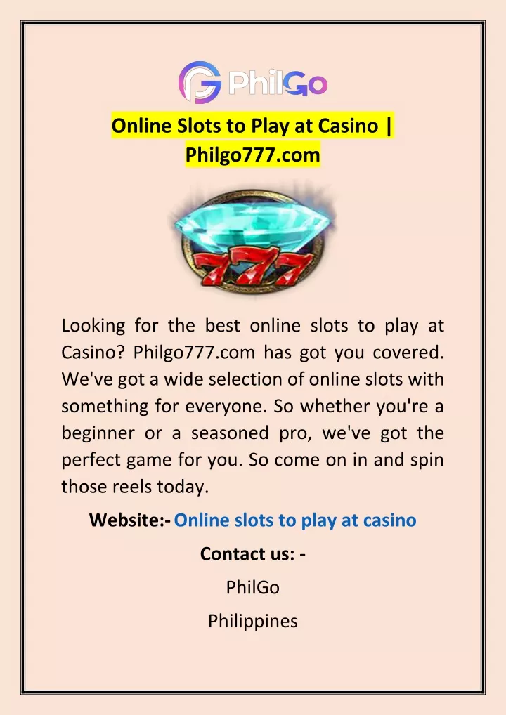 online slots to play at casino philgo777 com