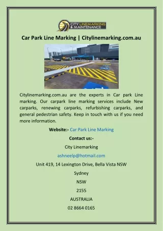 Car Park Line Marking  Citylinemarking.com