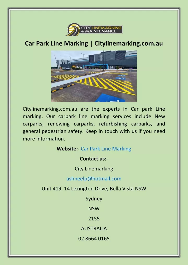 car park line marking citylinemarking com au