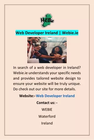 Web Developer Ireland | Webie.ie