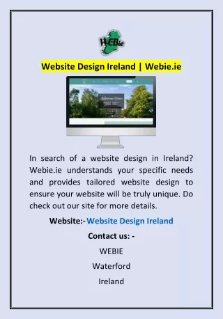 Website Design Ireland | Webie.ie