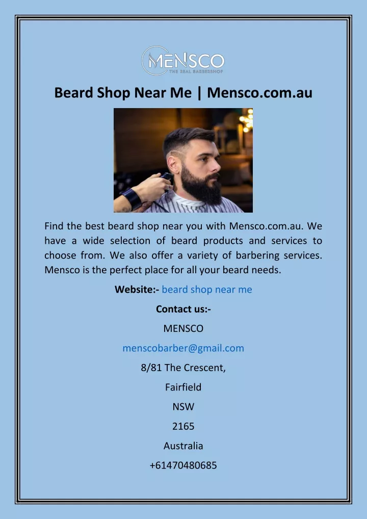 beard shop near me mensco com au