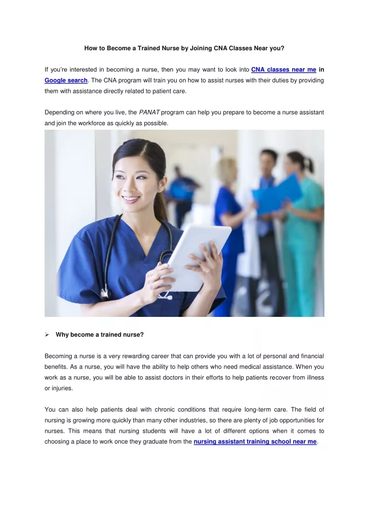 how to become a trained nurse by joining