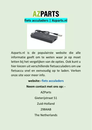 fiets acculaders | Azparts.nl