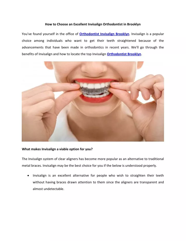 how to choose an excellent invisalign