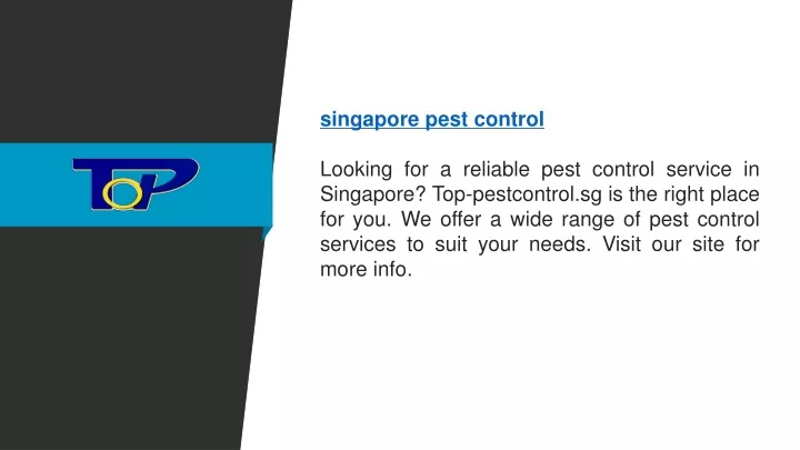 singapore pest control looking for a reliable