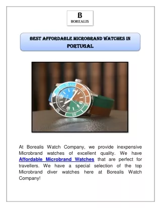 Best Affordable Microbrand Watches In Portugal
