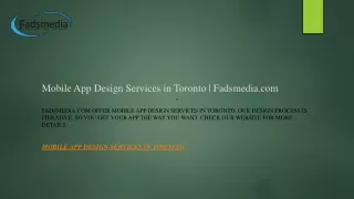 Mobile App Design Services in Toronto  Fadsmedia.com