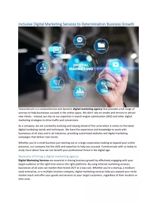 Inclusive Digital Marketing Services to Determination Business Growth